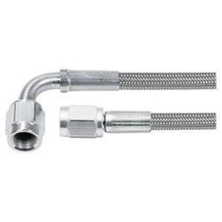 Allstar Performance 12 in. No.3 Braided Line - 3 AN Straight & 3 AN 90 deg Tube Style ALL46304-12